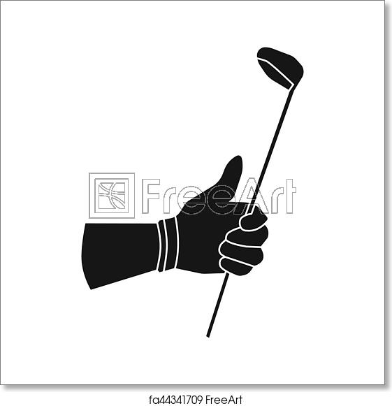 561x581 Free Art Print Of Holding Of A Golf Club Icon In Black Style