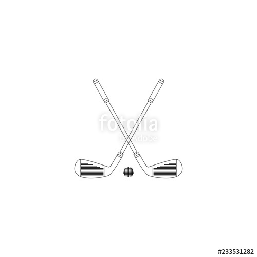 500x500 Golf Club Icon Vector Illustration Isolated On White Background
