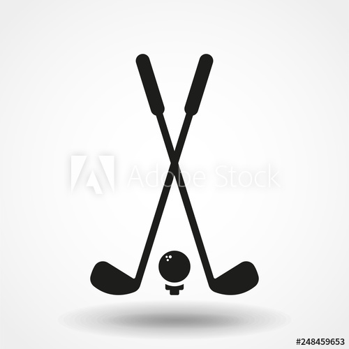 500x500 Golf Club Icon In Trendy Flat Style Isolated On White Background