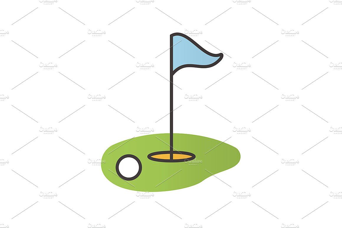 1160x772 Golf Course Icon Vector