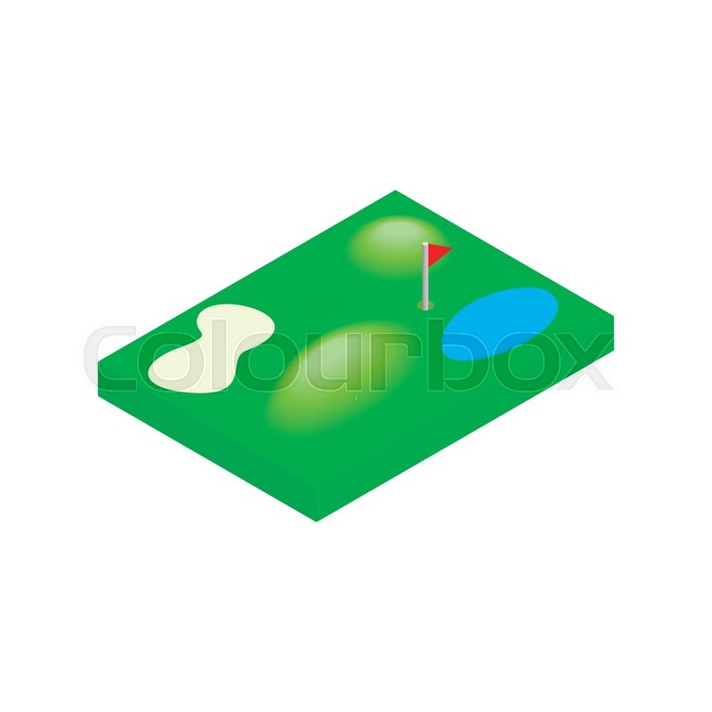 800x800 Golf Course Isometric Icon On A Stock Vector Colourbox
