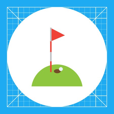 450x450 Icon Of Hole Marked With Red Pennant On Golf Course Royalty Free