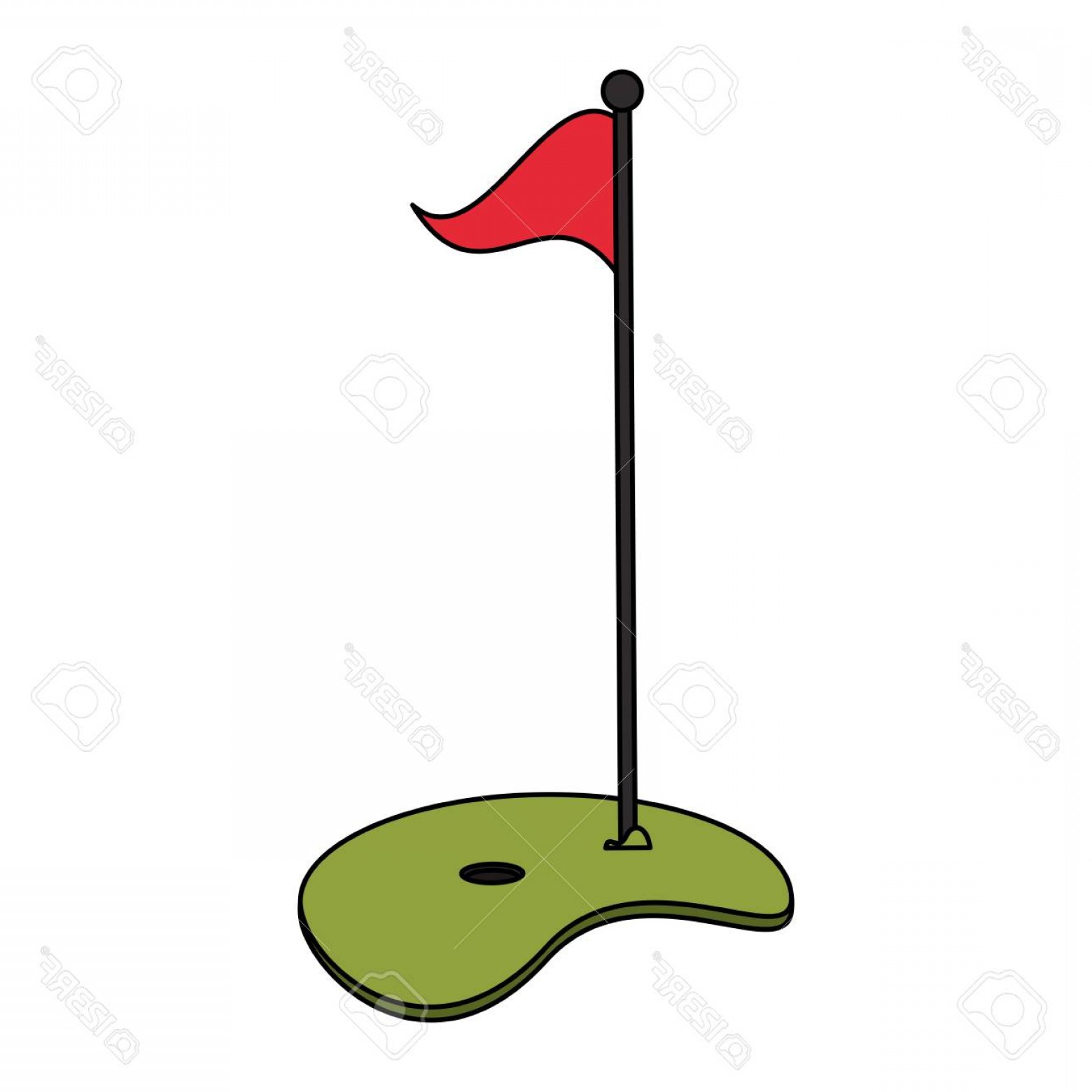 1560x1560 Golf Hole And Flag Vector Studiogrfx