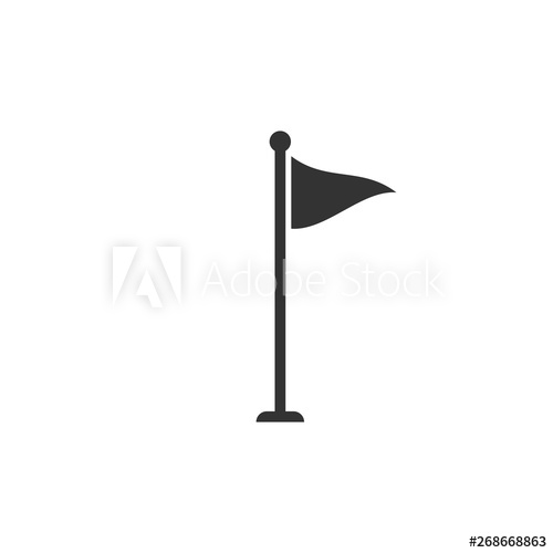 500x500 Golf Flag Icon Isolated Golf Equipment Or Accessory Flat Design