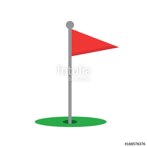 500x500 Red Golf Flag Isolated On White Background Golf Flag Icon Vector