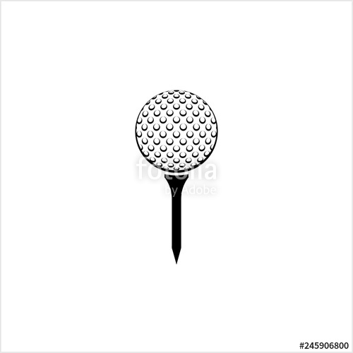 500x500 Golf Ball On Tee Icon Stock Image And Royalty Free Vector