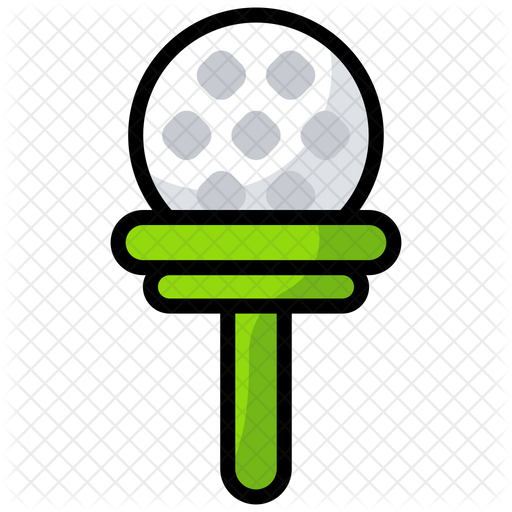 512x512 Golf Tee Icon Of Colored Outline Style