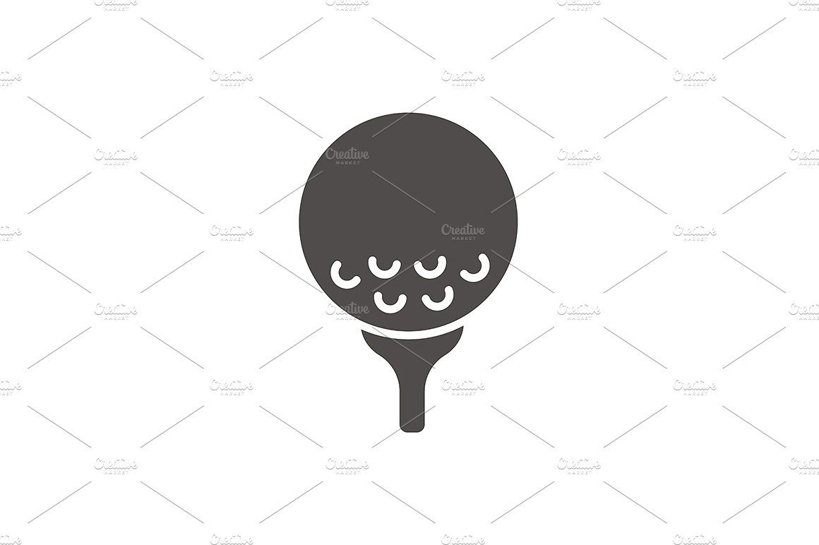 1160x772 Golf Ball On Tee Icon Vector