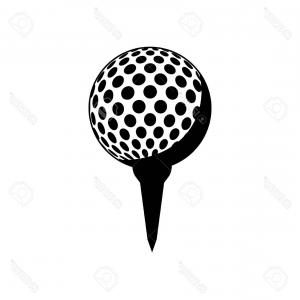 300x300 Photostock Vector Golf Tee And Ball Icon Vector Illustration