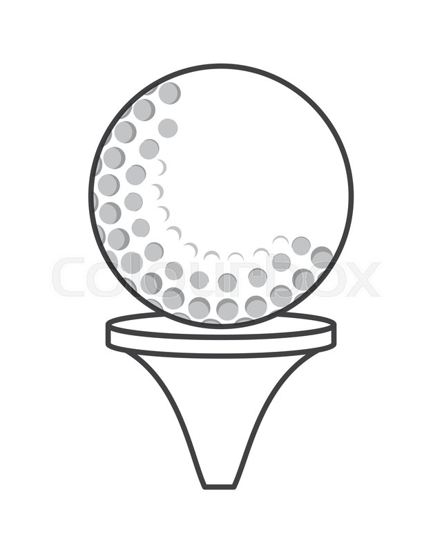 640x800 Flat Design Golf Tee And Ball Icon Stock Vector Colourbox