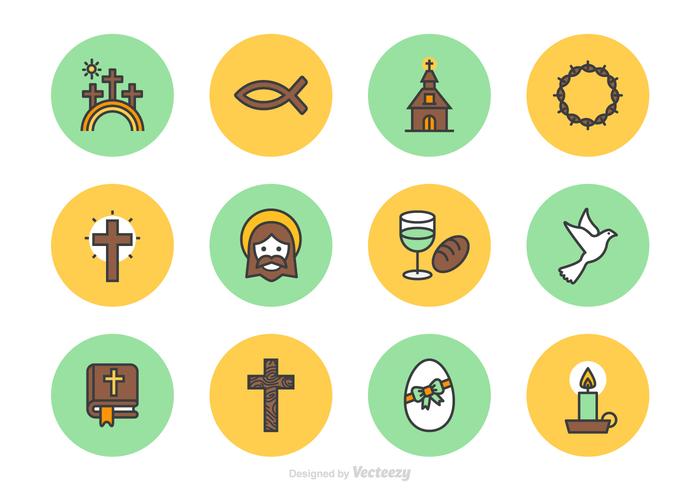 700x490 Good Friday And Easter Vector Line Icons