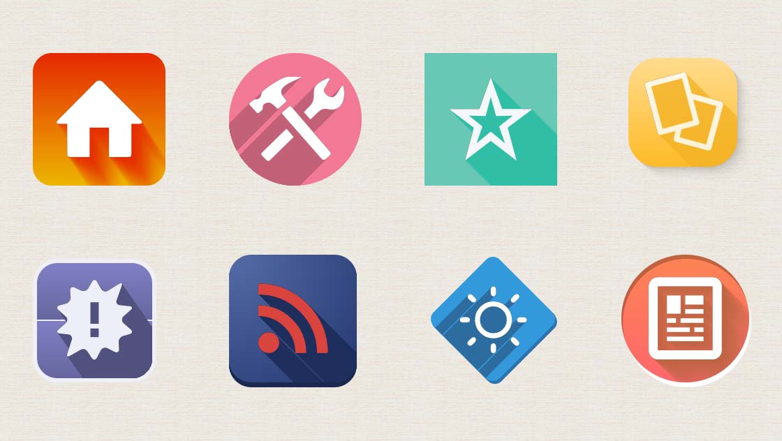 1120x632 Long Shadow Icon Design