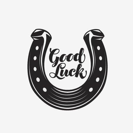 450x450 Good Luck Horseshoe With Inscription Vector Symbol Icon Royalty