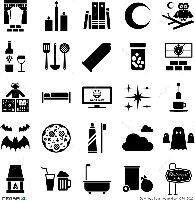 800x829 Good Night Icons Illustration