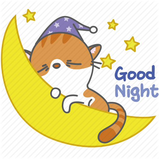 512x512 Cartoon, Cat, Character, Good, Kitten, Kitty, Night Icon