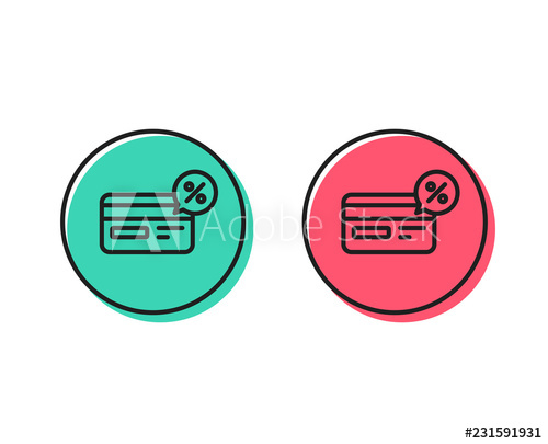 Credit Card Line Icon Banking Payment Card With Discount Sign 500x405 Credit Card Line Icon Banking Payment Card With Discount Sign