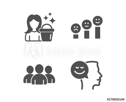 Set Of Cleaning, Customer Satisfaction And Group Icons Good Mood 500x405 Set Of Cleaning, Customer Satisfaction And Group Icons Good Mood