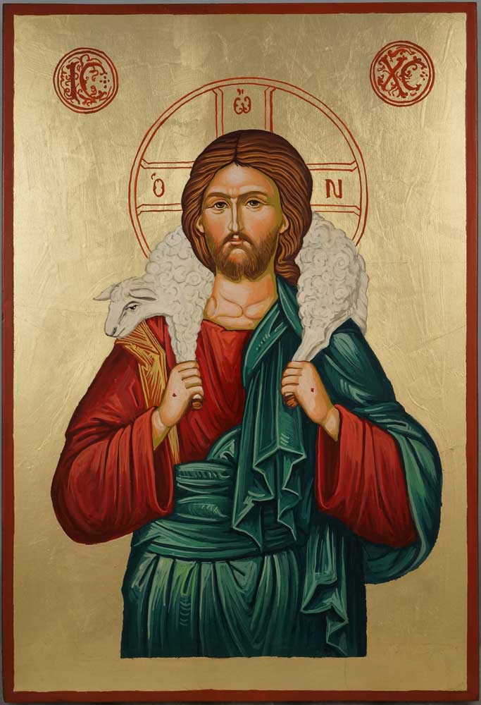 683x1000 Jesus The Good Shepherd Large Hand Painted Icon