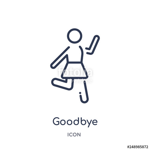 500x500 Goodbye Icon From People Outline Collection Thin Line Goodbye