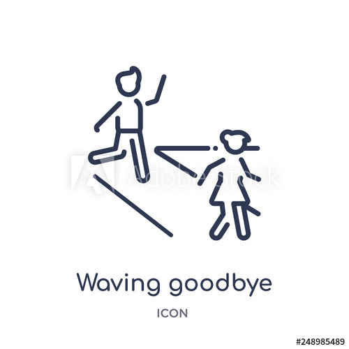 500x500 Waving Goodbye Icon From People Outline Collection Thin Line