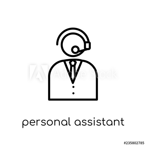 500x500 Personal Assistant Icon Trendy Modern Flat Linear Vector Person