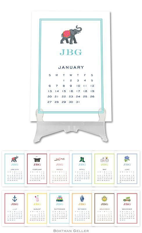 489x800 Monthly Desk Calendar Preppy From Boatman Geller In Preppy