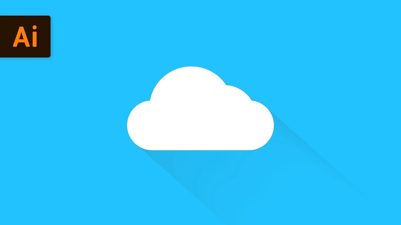 Flat Design Cloud Icon Illustrator Tutorial 1280x720 Flat Design Cloud Icon Illustrator Tutorial