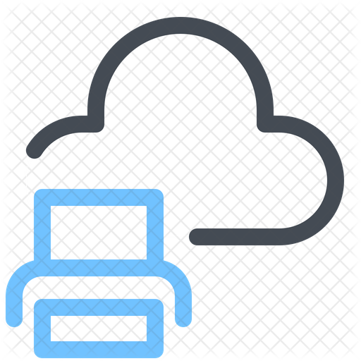 Cloud Print Icon Of Colored Outline Style 512x512 Cloud Print Icon Of Colored Outline Style