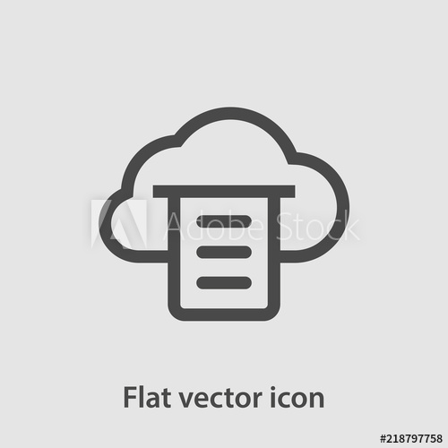 Cloud Print Icon, Vector Illustration 500x500 Cloud Print Icon, Vector Illustration