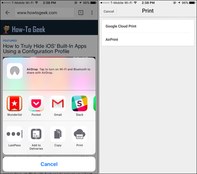 How To Print To A Google Cloud Printer From Ios 650x576 How To Print To A Google Cloud Printer From Ios