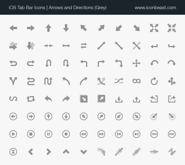 Arrows And Directions Ios Tab Bar Icons 630x560 Arrows And Directions Ios Tab Bar Icons