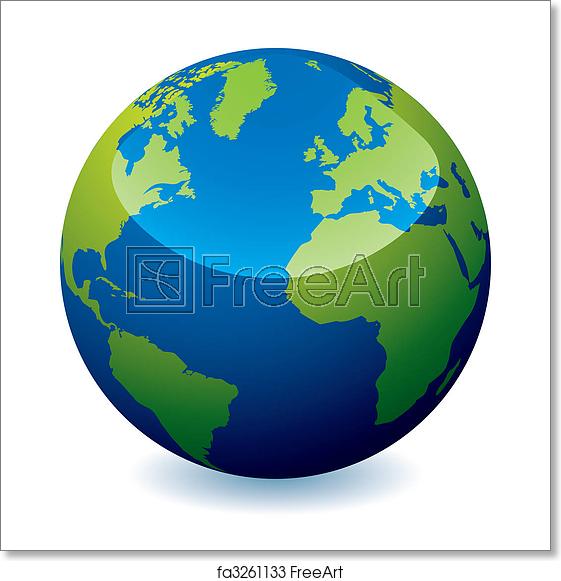 561x581 Free Art Print Of Realistic Earth Globe Real World Earth Icon