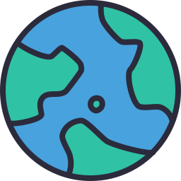 256x256 Earth Icon Outline Filled
