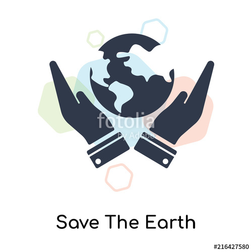 500x500 Save The Earth Icon Vector Sign And Symbol Isolated On White