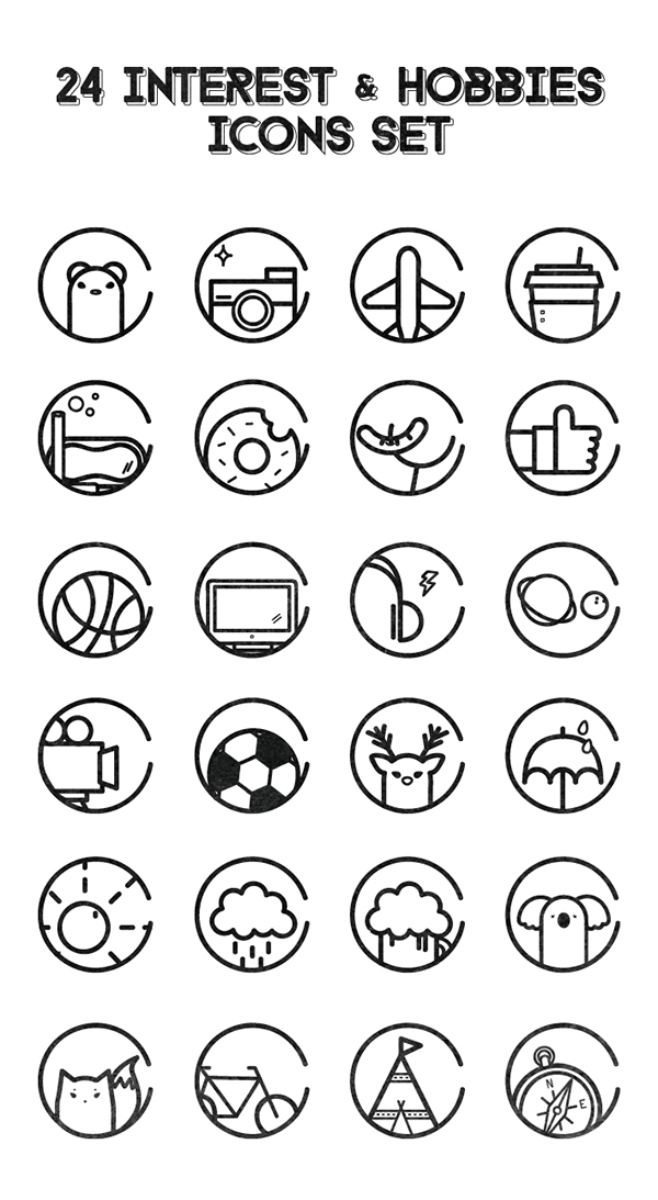 600x1093 Free Interest Hobbies Icons On Behance