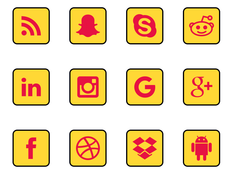 800x600 Free Filled Color Social Media Icons