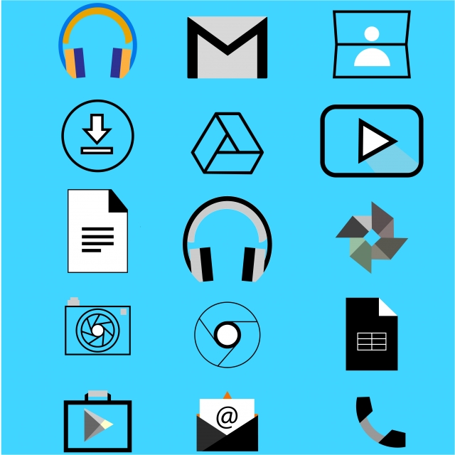 Google Icon Set, Headphone, Mail, Contact Png And Vector 640x640 Google Icon Set, Headphone, Mail, Contact Png And Vector