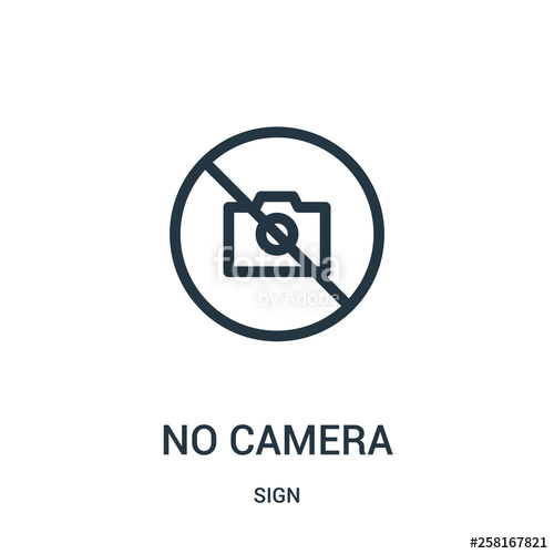 500x500 No Camera Icon Vector From Sign Collection Thin Line No Camera