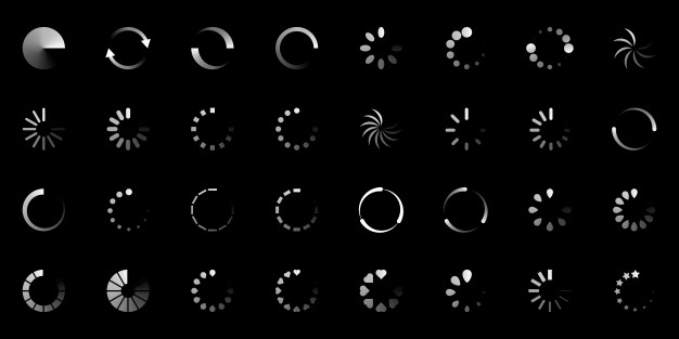 626x313 Loading Icon Set On Black Background Vector Premium Download