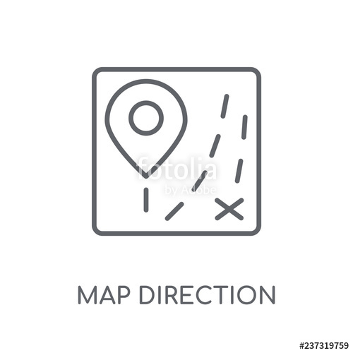 500x500 Map Direction Linear Icon Modern Outline Map Direction Logo