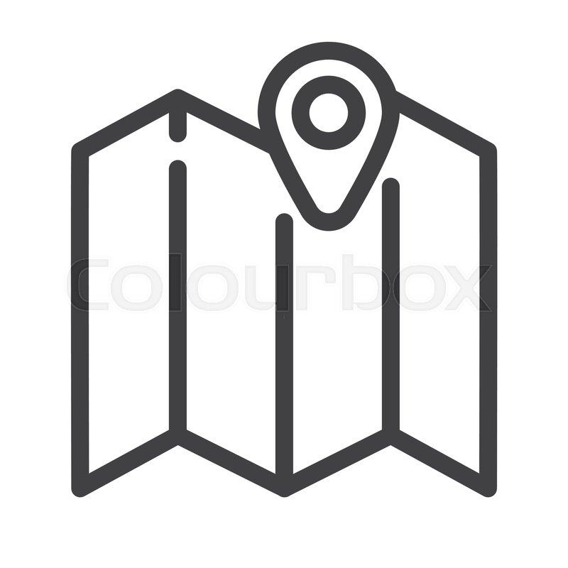 800x800 Map Direction Line Icon, Outline Stock Vector Colourbox