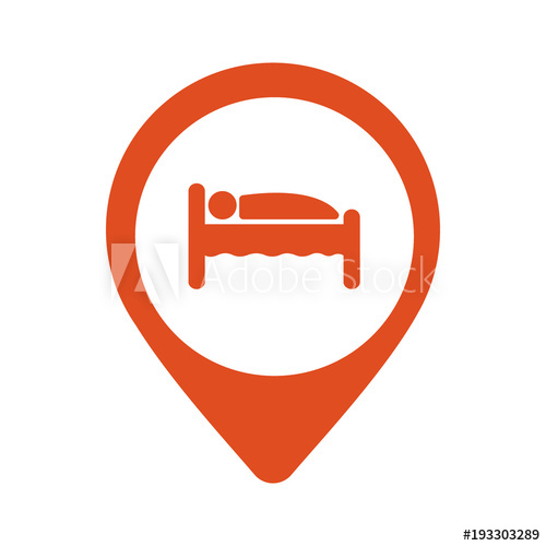 500x500 Pinpoint Hotel Accommodation, Map Point Isolated Icon With Person