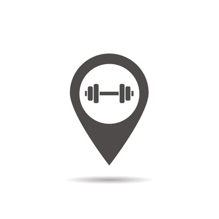 450x450 Gym Location Icon Drop Shadow Map Pointer Silhouette Symbol