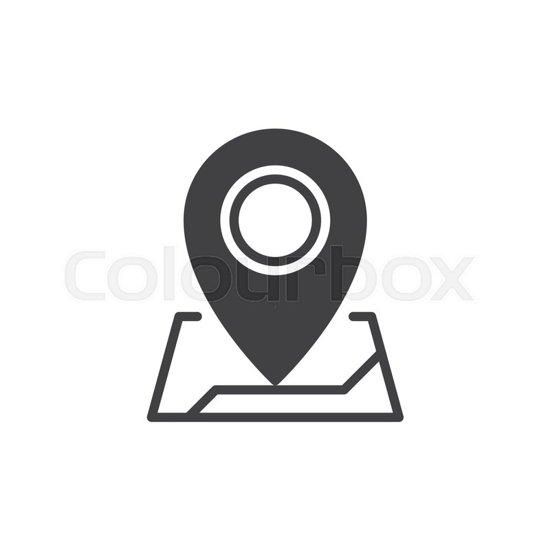 800x800 Map Pointer Icon Vector, Filled Flat Stock Vector Colourbox