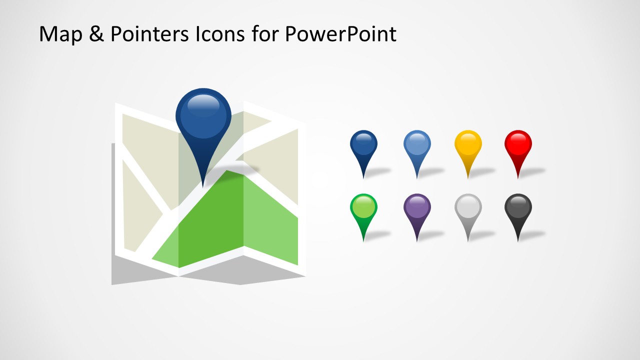 1280x720 Editable Map Pointers Icons For Powerpoint