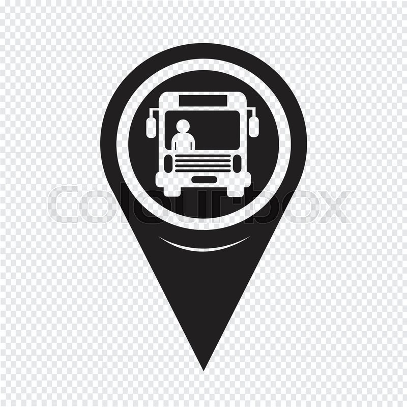 800x800 Map Pointer Bus Icon Stock Vector Colourbox