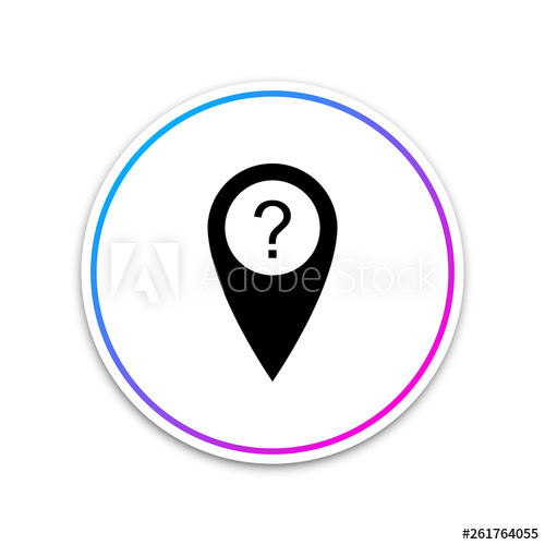 500x500 Map Pointer With Question Symbol Icon Isolated On White Background