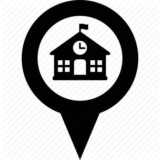512x512 Address, Circle, Destination, Map, Pin, School Icon