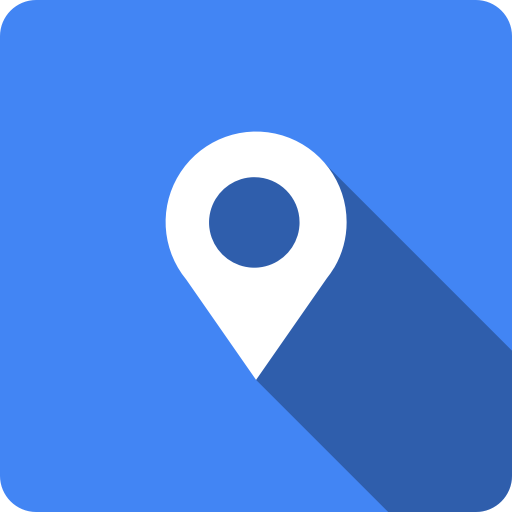 512x512 Blue, Google, Google Map, Google Maps, Maps, Shadow, Square Icon