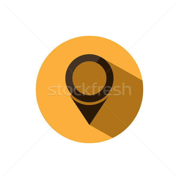 600x600 Isolated Location Icon For Maps On A Yellow Circle With Shade
